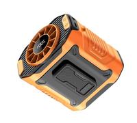 amangul Ventilador portátil manos libres con clip de cintura con batería recargable y luz LED integrada para actividades al aire libre, ventilador de cuello manos libres