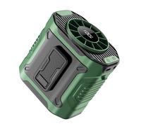 amangul Ventilador portátil manos libres con clip de cintura con batería recargable y luz LED integrada para actividades al aire libre, ventilador de cuello manos libres