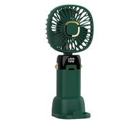amangul Ventilador USB recargable de 800 mAh con múltiples vientos y pantalla LED plegable, soporte USB para teléfono y pantalla de visualización