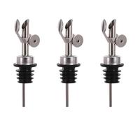 amangul Vertedor automático de vino de acero inoxidable, 3 unidades, dispensador de boquillas de aceite a prueba de fugas con tapa de cierre automático para cocinas domésticas, vertedor automático