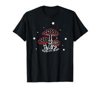 Amanita roja setas bosque estrellas estilo mágico Camiseta