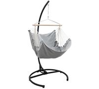 AMANKA Hamaca colgante con estructura para exteriores, soporte de 210 cm con sillón relax XL, columpio de jardín para adultos, silla mecedora para jardín, sillón colgante para balcón, sillón mecedora