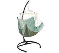 AMANKA Hamaca colgante con estructura para exteriores, soporte de 210 cm con sillón relax XL, columpio de jardín para adultos, silla mecedora para jardín, sillón colgante para balcón, sillón mecedora