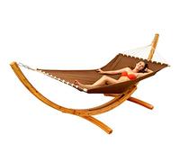 AMANKA Hamaca Terraza con Soporte - 325 cm Madera Exterior - Jardin con Colgante - Hamaca Doble - Marco Amaca