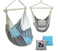 AMANKA Silla Colgante con 2 Cojines Reversibles - Columpio suspendido para Balcón y Jardín Gris