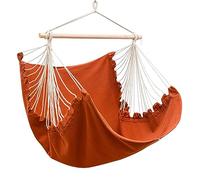 AMANKA Silla Colgante XL de 155x125 cm - 1 Persona Hamaca Columpio hasta 100 kg - Sillón Relax para Interior y Exterior - Balancín con Barra de Madera - Nido Cómodo para Balcón, Terraza o Habitación