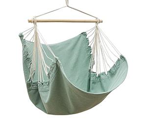 AMANKA Silla Colgante XL de 155x125 cm - 1 Persona Hamaca Columpio hasta 100 kg - Sillón Relax para Interior y Exterior - Balancín con Barra de Madera - Nido Cómodo para Balcón, Terraza o Habitación