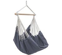 AMANKA Silla Colgante XXL de 185x130 cm - 2 Personas Hamaca Columpio hasta 150 kg - Sillón Relax para Interior y Exterior - Balancín con Barra de Madera - Nido Cómodo para Balcón, Terraza o Habitación