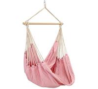 AMANKA Silla Colgante XXL de 185x130 cm - 2 Personas Hamaca Columpio hasta 150 kg - Sillón Relax para Interior y Exterior - Balancín con Barra de Madera - Nido Cómodo para Balcón, Terraza o Habitación