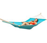 AMANKA XXL Hamaca Grande para 2 Personas 200x120cm con Dos Barras de Madera Azul