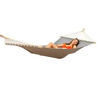 AMANKA XXL Hamaca Grande para 2 Personas 200x120cm con Dos Barras de Madera Gris