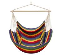 AMANKA XXL Silla Hamaca Colgante 185x130cm hasta 150kg - Jardín Balcón y Terraza - Columpio para 2 Personas - 100% Algodón - Rotación 360° Giratoria - Interior y Exterior - Adultos y Adolescentes