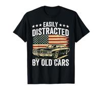 Amante de coches vintage fácilmente distraído por viejos coches musculosos Camiseta