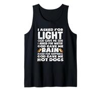 Amante de Hot Dog God Gave Me Hot Dogs Camiseta sin Mangas