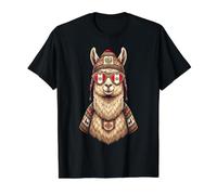 Amante de la Alpaca de Llama peruana Divertido Camiseta gráfica económica, Hombre, Negro, M