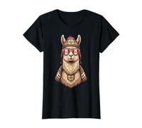 Amante de la Alpaca de Llama peruana Divertido Camiseta gráfica económica, Mujer, Negro, M