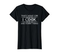 Amante de la Cocina | Cocino y sé Cosas Divertidas Sous Chef Camiseta gráfica económica, Mujer, Negro, S
