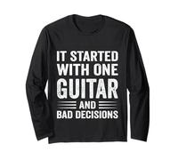 Amante De La Guitarra Humor Músico Caos Divertido Vintage Música Cita Manga Larga