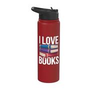 Amante de la literatura I Love Books Stack Stainless Steel Insulated Water Bottle