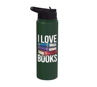 Amante de la literatura I Love Books Stack Stainless Steel Insulated Water Bottle