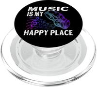 Amante de la música Auriculares La música es mi Lugar Feliz PopSockets PopGrip para MagSafe