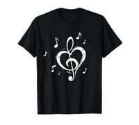 Amante de la Música Clave de Sol Corazón Notas Músico Camiseta