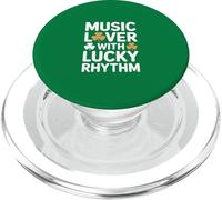 Amante de la música con Lucky Rhythm Irish Shamrock PopSockets PopGrip para MagSafe