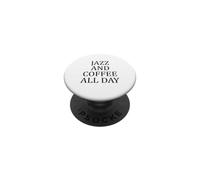 Amante de la música de Jazz y café Todo el día PopSockets PopGrip Adhesivo