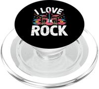 Amante de la música de Vinilo I Love Rock Guitar Drum PopSockets PopGrip para MagSafe