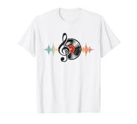 Amante de la música Disco de Vinilo Retro Camiseta gráfica económica, Hombre, Blanco, M