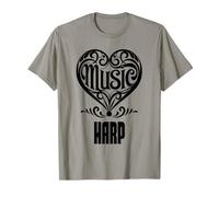Amante de la música Elegante corazón desplazado para fanáticos del Arpa Camiseta