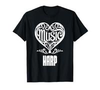 Amante de la música Elegante corazón desplazado para fanáticos del Arpa Camiseta