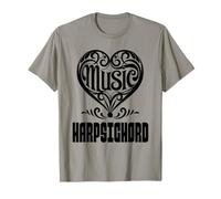 Amante de la música Elegante corazón desplazado para fanáticos del clavecín Camiseta