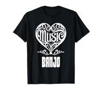 Amante de la música Elegante corazón desplazado para los fanáticos del Banjo Camiseta