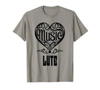Amante de la música Elegante corazón desplazado para los fanáticos del laúd Camiseta