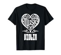 Amante de la música Elegante corazón desplazado para los fanáticos del violín Camiseta
