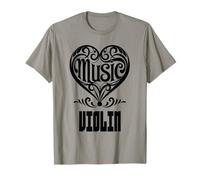 Amante de la música Elegante corazón desplazado para los fanáticos del violín Camiseta