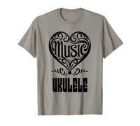 Amante de la música Elegante corazón desplazado para los Fans del Ukelele Camiseta