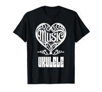 Amante de la música Elegante corazón desplazado para los Fans del Ukelele Camiseta
