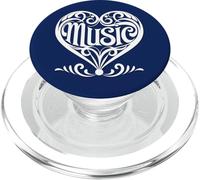 Amante de la música Elegante corazón desplazado para músicos y Fans PopSockets PopGrip para MagSafe