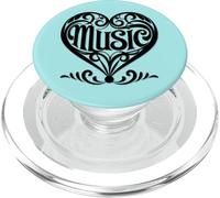 Amante de la música Elegante corazón desplazado para músicos y Fans PopSockets PopGrip para MagSafe