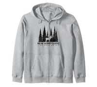 Amante de la naturaleza de los alces: vive libre o muere en New Hampshire Sudadera con Capucha