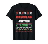 Amante de la Navidad y Las Medusas - Navidad FEA de Las Medusas Camiseta gráfica económica, Hombre, Negro, L