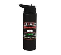Amante de la Navidad y las polillas - Navidad fea de polillas Stainless Steel Insulated Water Bottle
