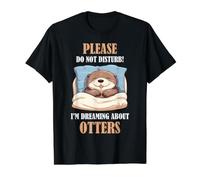 Amante de la Nutria soñando Lindo sueño Humor río Animal Cita Camiseta gráfica económica, Hombre, Negro, L