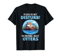 Amante de la Nutria soñando Lindo sueño Humor río Animal Cita Camiseta gráfica económica, Hombre, Negro, XL