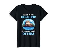 Amante de la Nutria soñando Lindo sueño Humor río Animal Cita Camiseta gráfica económica, Mujer, Negro, XS