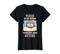 Amante de la Nutria soñando Lindo sueño Humor río Animal Cita Camiseta gráfica económica, Mujer, Negro, S