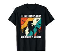 Amante de la paleontología Me Gustan los Dinosaurios y Tal Vez como 3 Personas. Camiseta
