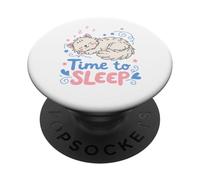 Amante de la Siesta de los Lindos Gatos soñolientos Kawaii de Time to Sleep PopSockets PopGrip Adhesivo